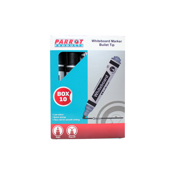 Image of Marker Whiteboard Bullet Box 10 Black