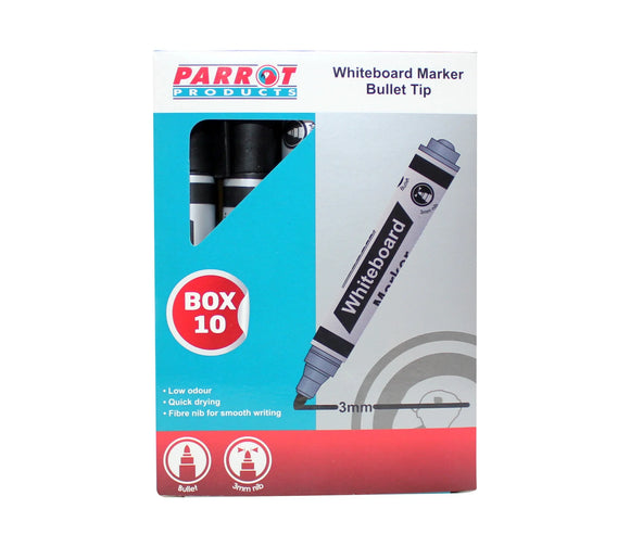 Parrot Marker Whiteboard Bullet Box 10 Black - image 01