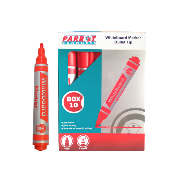 Image of Marker Whiteboard Bullet Box 10 Red