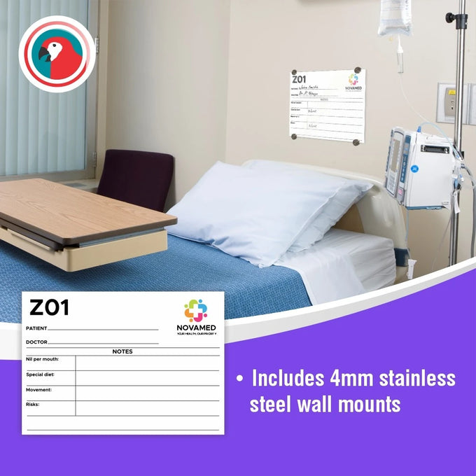 Parrot A4 210X297mm Hospital Glass Bed Board With Print - image 01
