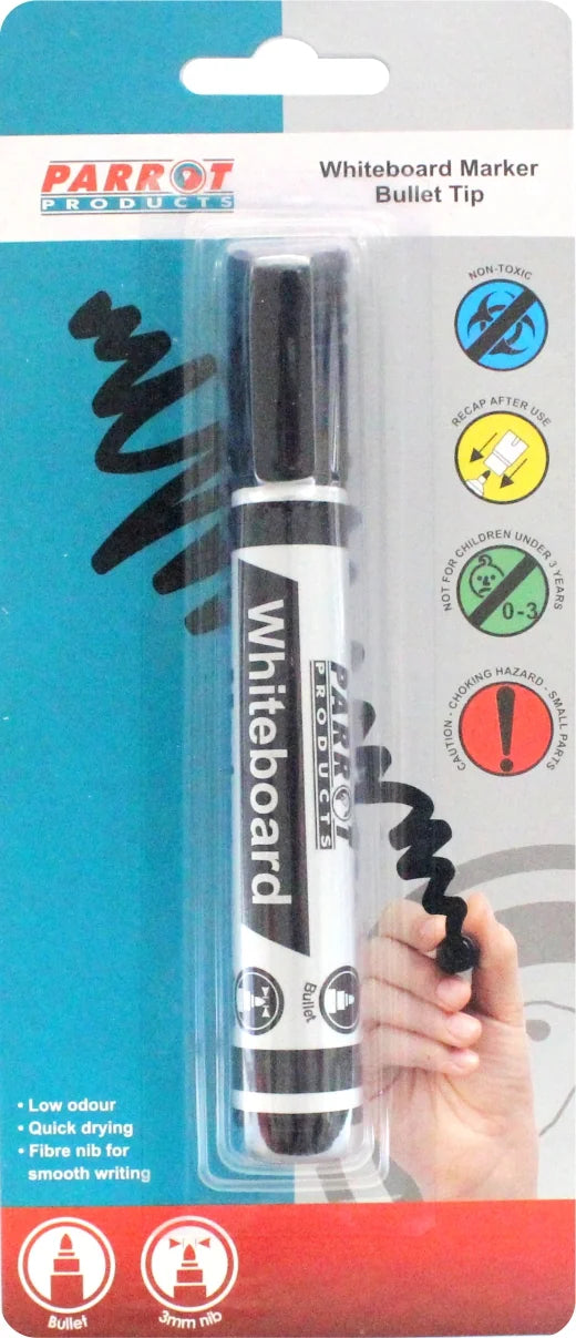 Parrot Marker Whiteboard Bullet Carded Black - image 01