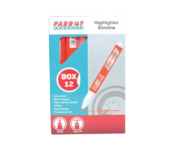 Parrot Marker Highlighter Slimline Box 12 Orange - image 06