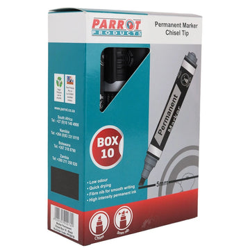 Parrot Marker Permanent Chisel Box 10 Black - image 01