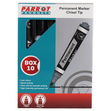 Parrot Marker Permanent Chisel Box 10 Black - image 02