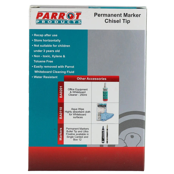 Parrot Marker Permanent Chisel Box 10 Black - image 05