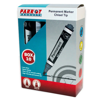 Parrot Marker Permanent Chisel Box 10 Black - image 01