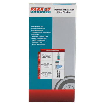 Parrot Marker Permanent Ultra Fineline Box 12 Black - image 02