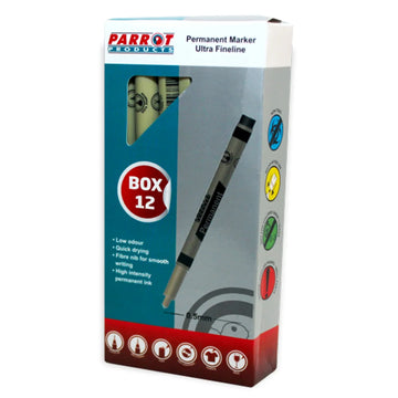 Parrot Marker Permanent Ultra Fineline Box 12 Black - image 01