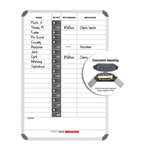 Parrot In/Out Board Magnetic 20 People 900x600mm - image 03