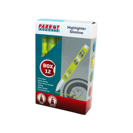 Image of Marker Highlighter Slimline Box 12 Yellow