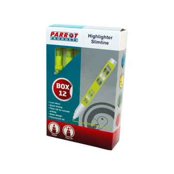 Image of Marker Highlighter Slimline Box 12 Yellow
