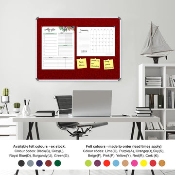 Parrot Info Board Aluminium Frame 1000 x 1000mm Burgundy - image 02