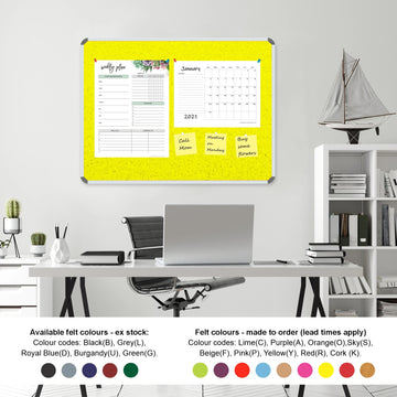 Parrot Info Board Aluminium Frame 1000 x 1000mm Yellow - image 01