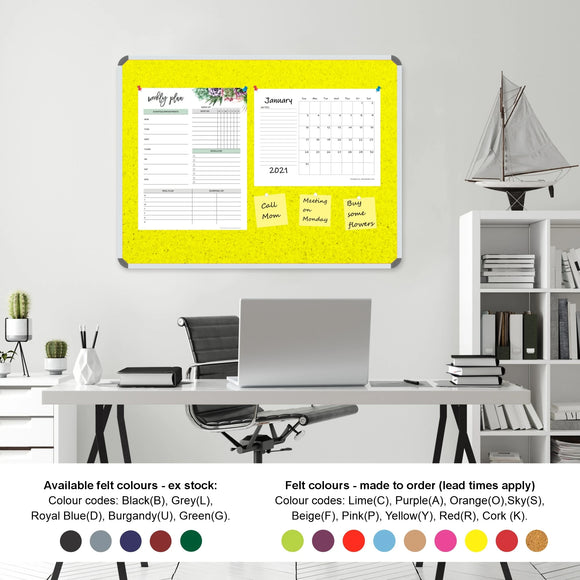 Parrot Info Board Aluminium Frame 1000 x 1000mm Yellow - image 01