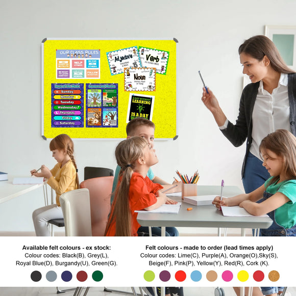 Parrot Info Board Aluminium Frame 1000 x 1000mm Yellow - image 03
