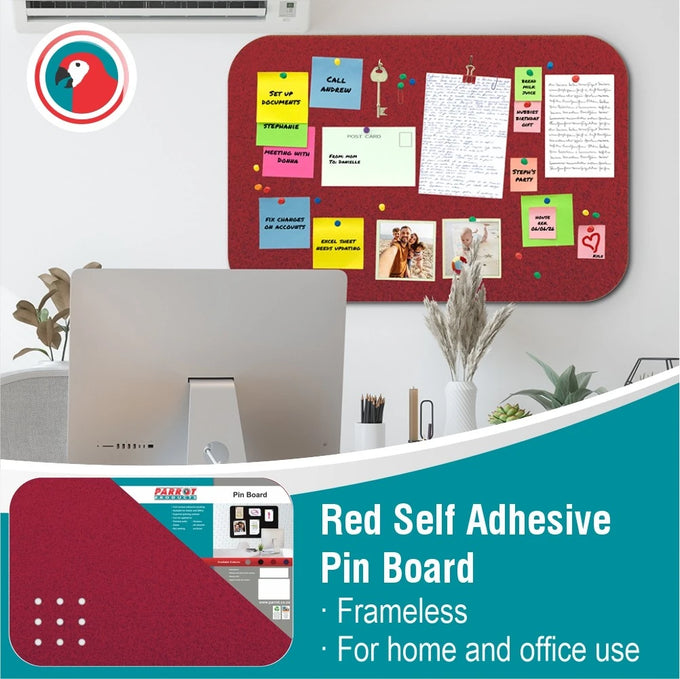 Parrot Pin Board Adhesive No Frame 450x300mm Red - image 02