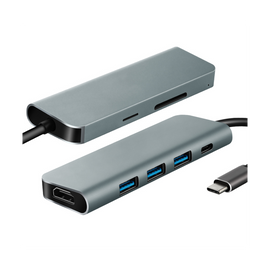 Image of Adaptor – Usb C Hub 7-In-1 (Hdmi X 1-Usb3 X 3-Dp X 1-Sd X 1-Tf X 1)