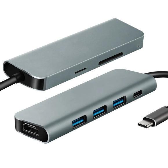 Parrot Adaptor – USB C Hub 7-In-1 (Hdmi X 1-USB3 X 3-Dp X 1-Sd X 1-Tf X 1) - image 02