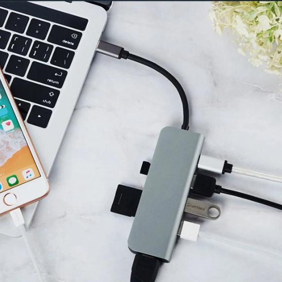 Parrot Adaptor – USB C Hub 7-In-1 (Hdmi X 1-USB3 X 3-Dp X 1-Sd X 1-Tf X 1) - image 06