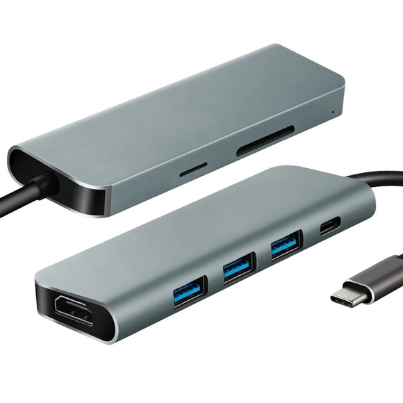 Parrot Adaptor – USB C Hub 7-In-1 (Hdmi X 1-USB3 X 3-Dp X 1-Sd X 1-Tf X 1) - image 01