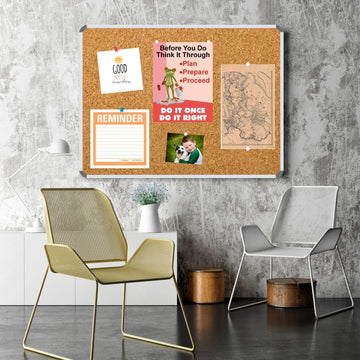 Parrot Info Board Aluminium Frame 900x900mm Cork - image 02