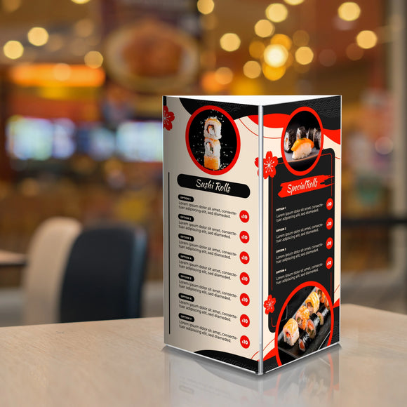 Parrot Menu Holder Acrylic A5 Three Sided Table Talker - image 07