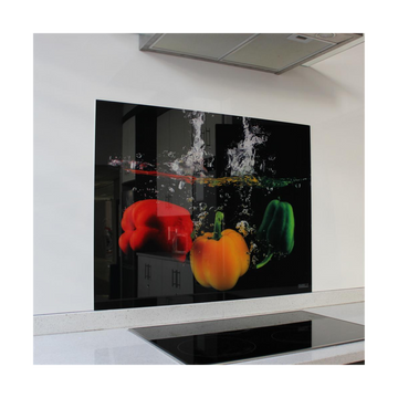 Image of Decorative Glass Wall Tile 898X700X6Mm Peppers 
