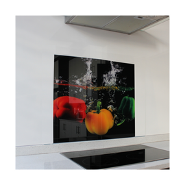 Image of Decorative Glass Wall Tile 598X650X6Mm Peppers