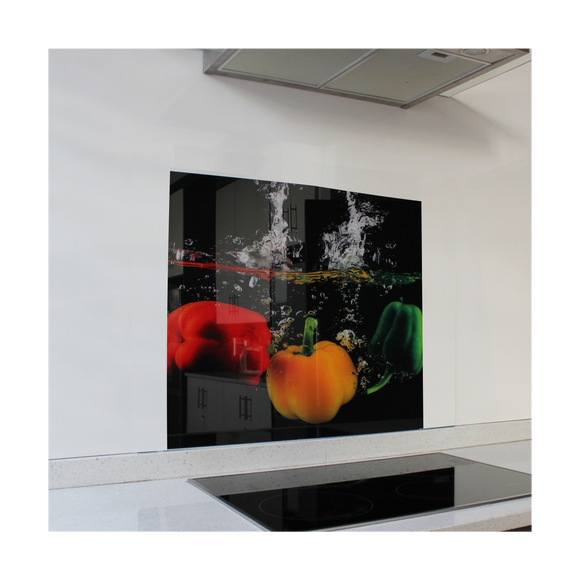 Image of Decorative Glass Wall Tile 598X650X6Mm Peppers