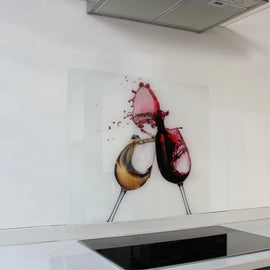 Parrot Decorative Glass Wall Tile 598X650X6mm Wine Glasses - image 01