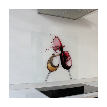 Image of Decorative Glass Wall Tile 598X650X6Mm Wine Glasses