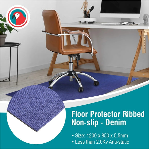 Parrot Floor Protector Ribbed Non Slip 1200 X 850 X 5.5mm Denim - image 04