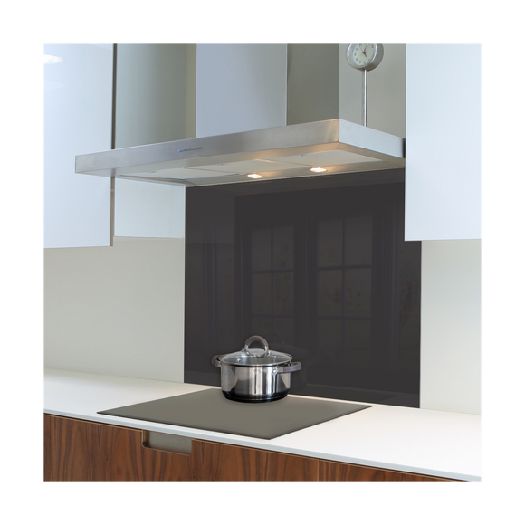 Image of Decorative Glass Wall Tile 898X700X6Mm Metallic Black