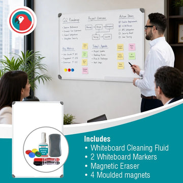 Parrot Whiteboard Slimline Magnetic 1200x900mm Retail - image 01