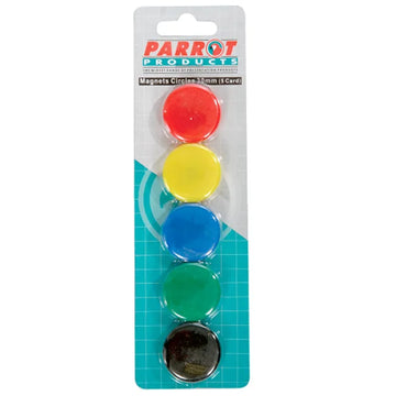 Parrot Magnets Circle 30mm (5/Card) Assorted - image 01