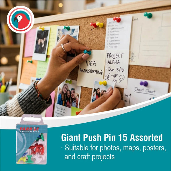 Parrot Giant Thumb Tacks Boxed 15 Assorted - image 05