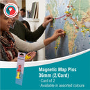 Parrot Magnets Map Pins 36mm (2/Card) Assorted - image 02