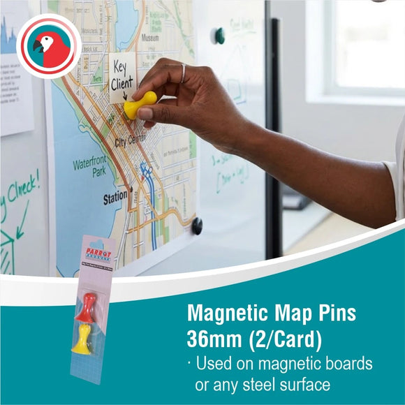 Parrot Magnets Map Pins 36mm (2/Card) Assorted - image 03