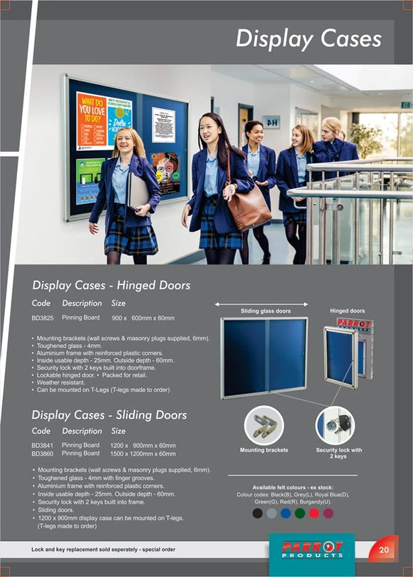 Parrot Display Case Pinning Hinge 900x600mm Royal - image 04
