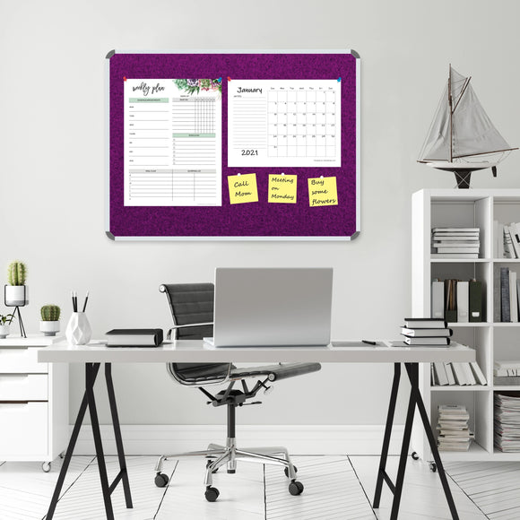 Parrot Info Board Aluminium Frame 600x450mm Purple - image 03