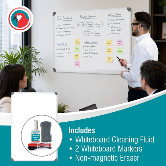 Parrot Whiteboard Slimline Non Magnetic 900x600mm Retail - image 04