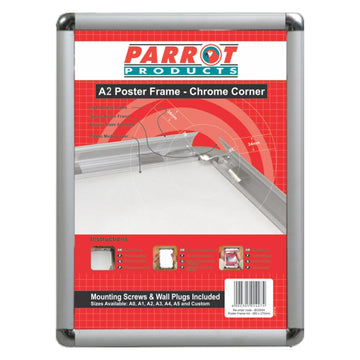 Parrot Poster Frame A2 655x480mm Chrome Corner - image 01