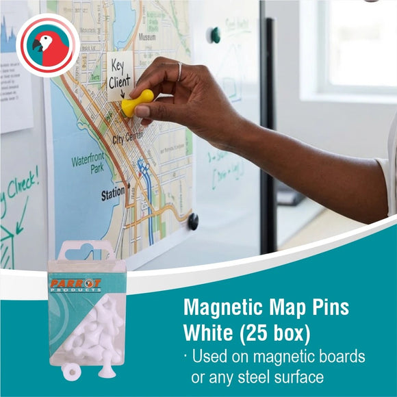 Parrot Magnets Map Pins (25/Box) White 16mm - image 02