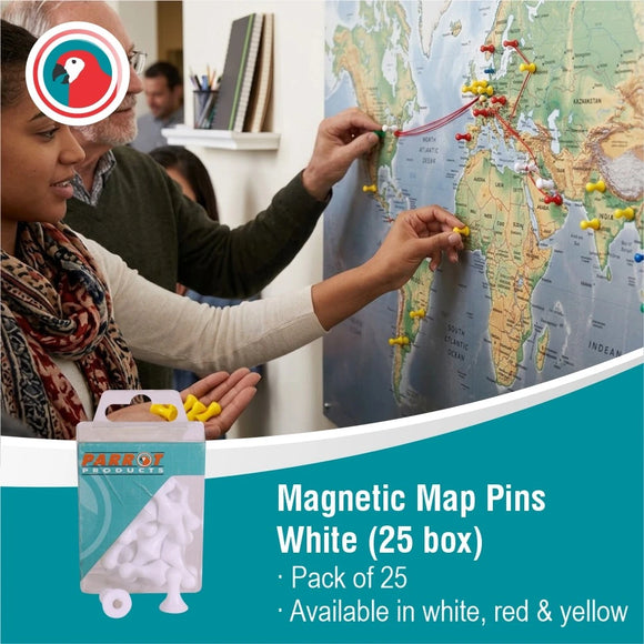 Parrot Magnets Map Pins (25/Box) White 16mm - image 03