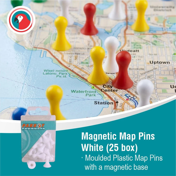 Parrot Magnets Map Pins (25/Box) White 16mm - image 04