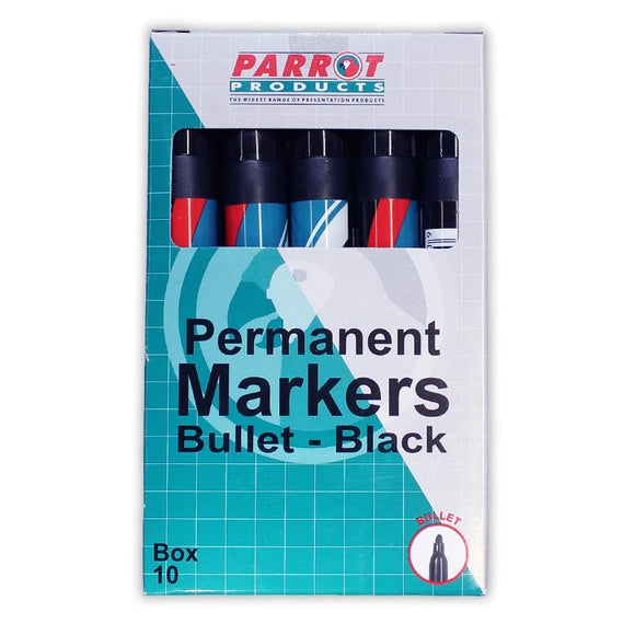 Parrot Marker Permanent Bullet Box 10 Black - image 03