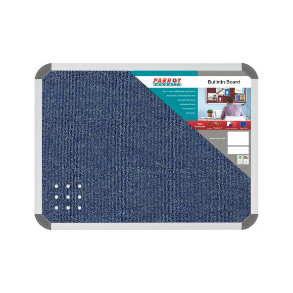 Parrot Bulletin Board Ribbed Alum Frame 600x450mm Denim - image 03