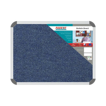 Parrot Bulletin Board Ribbed Alum Frame 600x450mm Denim - image 01
