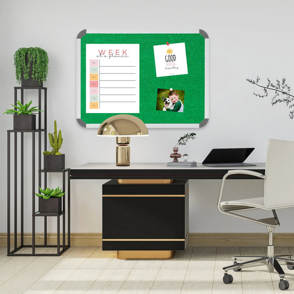 Parrot Bulletin Board Ribbed Alum Frame 600x450mm Palm - image 04