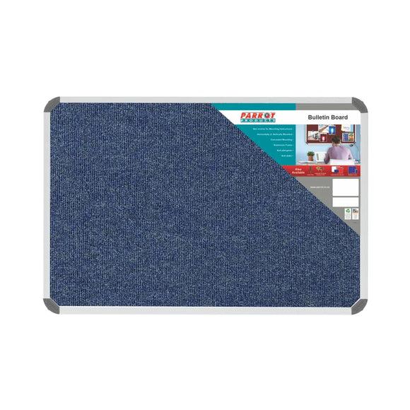 Parrot Bulletin Board Ribbed Alum Frame 900x600mm Denim - image 01